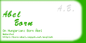 abel born business card